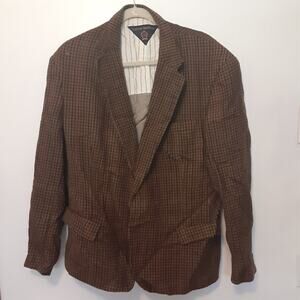 Vintage Tommy Hilfiger Gun Club Plaid Made in USA Wool Blazer 44L Y2K **READ